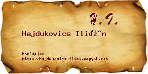 Hajdukovics Ilián névjegykártya
